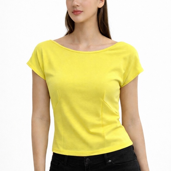 Akris Punto Tops - Akris Punto Bright Yellow Short Sleeve Top